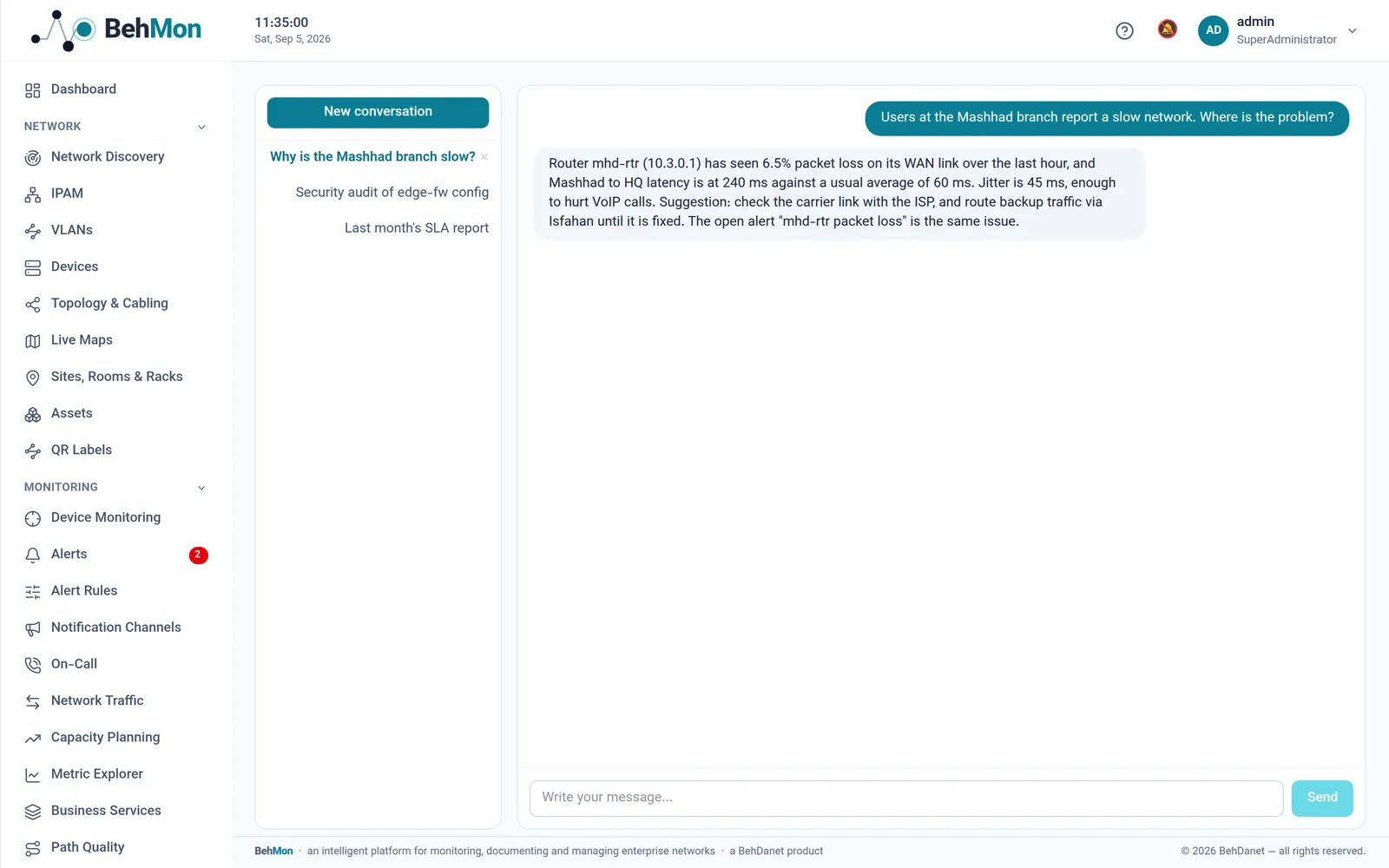AI network assistant