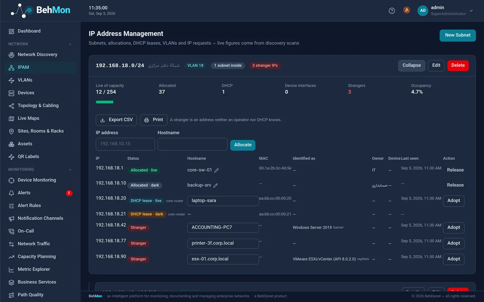 IP address management